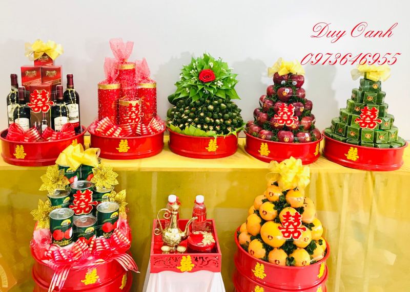 Mâm quả cưới hỏi Duy Oanh