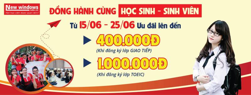 Ưu đãi các khóa học tại Trung tâm Ngoại ngữ New Windows
